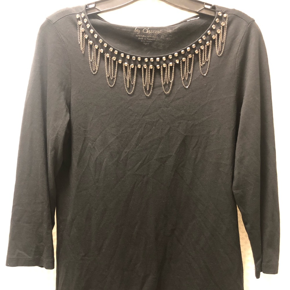 Studded 3/4 sleeve Chico’s shirt